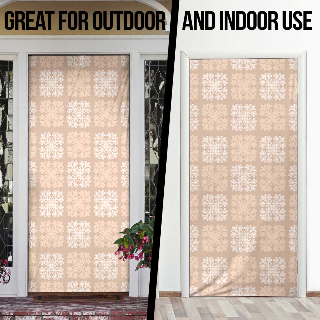Beige Palaka Quilt Hawaii Door Cover Traditional Hawaii-plaid Pattern LT14 - Polynesian Pride