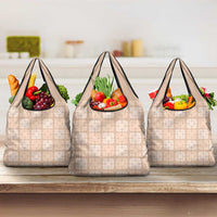 Beige Palaka Quilt Hawaii Grocery Bag Traditional Hawaii-plaid Pattern LT14 3-pack One Size Beige - Polynesian Pride