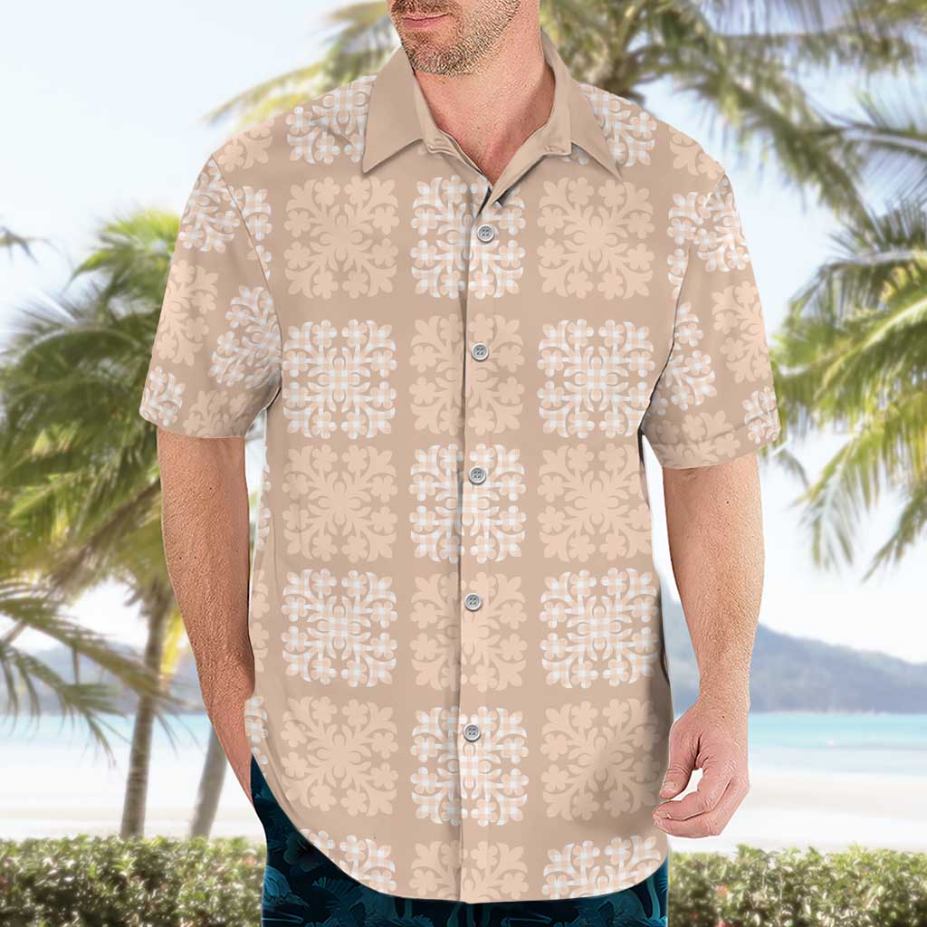 Beige Palaka Quilt Hawaii Hawaiian Shirt Traditional Hawaii-plaid Pattern LT14 - Polynesian Pride