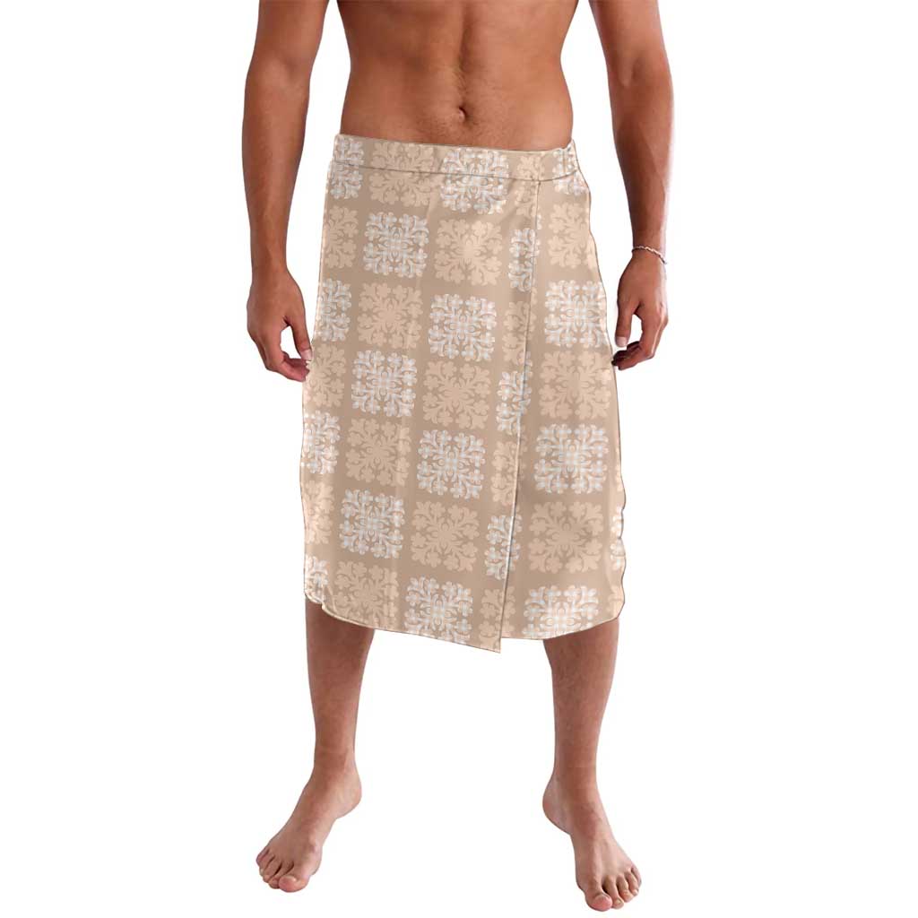 Beige Palaka Quilt Hawaii Lavalava Traditional Hawaii-plaid Pattern LT14 Beige - Polynesian Pride