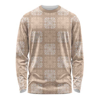 Beige Palaka Quilt Hawaii Long Sleeve Shirt Traditional Hawaii-plaid Pattern LT14 Unisex Beige - Polynesian Pride