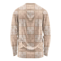 Beige Palaka Quilt Hawaii Long Sleeve Shirt Traditional Hawaii-plaid Pattern LT14 - Polynesian Pride