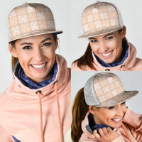 Beige Palaka Quilt Hawaii Mesh Trucker Cap Traditional Hawaii-plaid Pattern LT14 - Polynesian Pride