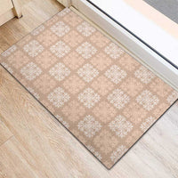 Beige Palaka Quilt Hawaii Rubber Doormat Traditional Hawaii-plaid Pattern LT14 - Polynesian Pride