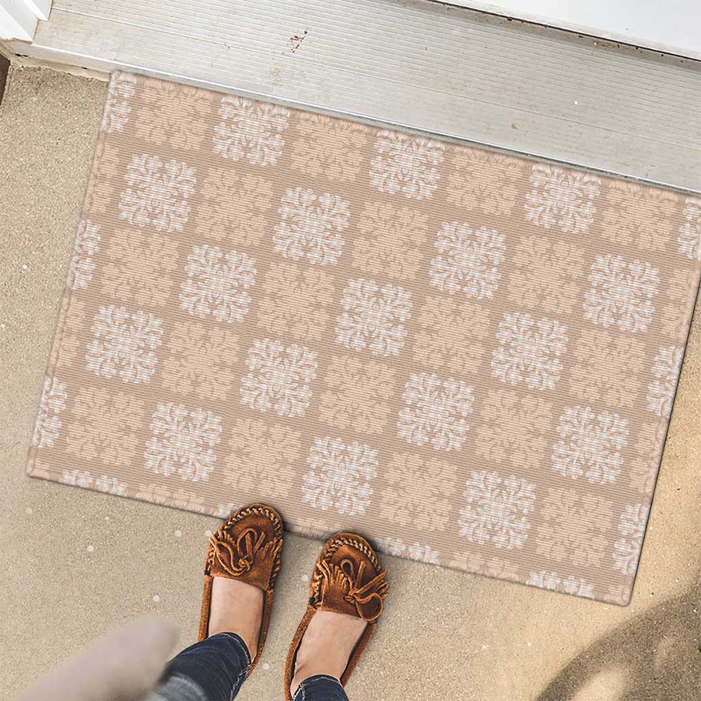 Beige Palaka Quilt Hawaii Rubber Doormat Traditional Hawaii-plaid Pattern LT14 - Polynesian Pride