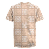 Beige Palaka Quilt Hawaii Rugby Jersey Traditional Hawaii-plaid Pattern LT14 - Polynesian Pride