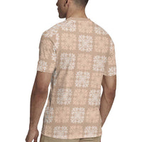 Beige Palaka Quilt Hawaii Rugby Jersey Traditional Hawaii-plaid Pattern LT14 - Polynesian Pride