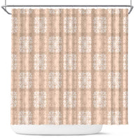 Beige Palaka Quilt Hawaii Shower Curtain Traditional Hawaii-plaid Pattern LT14 Beige - Polynesian Pride