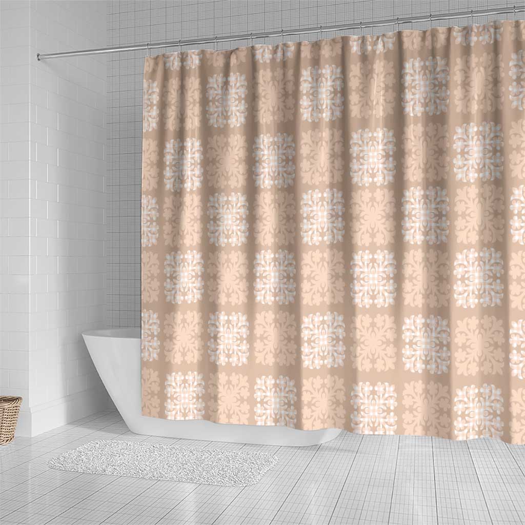 Beige Palaka Quilt Hawaii Shower Curtain Traditional Hawaii-plaid Pattern LT14 - Polynesian Pride