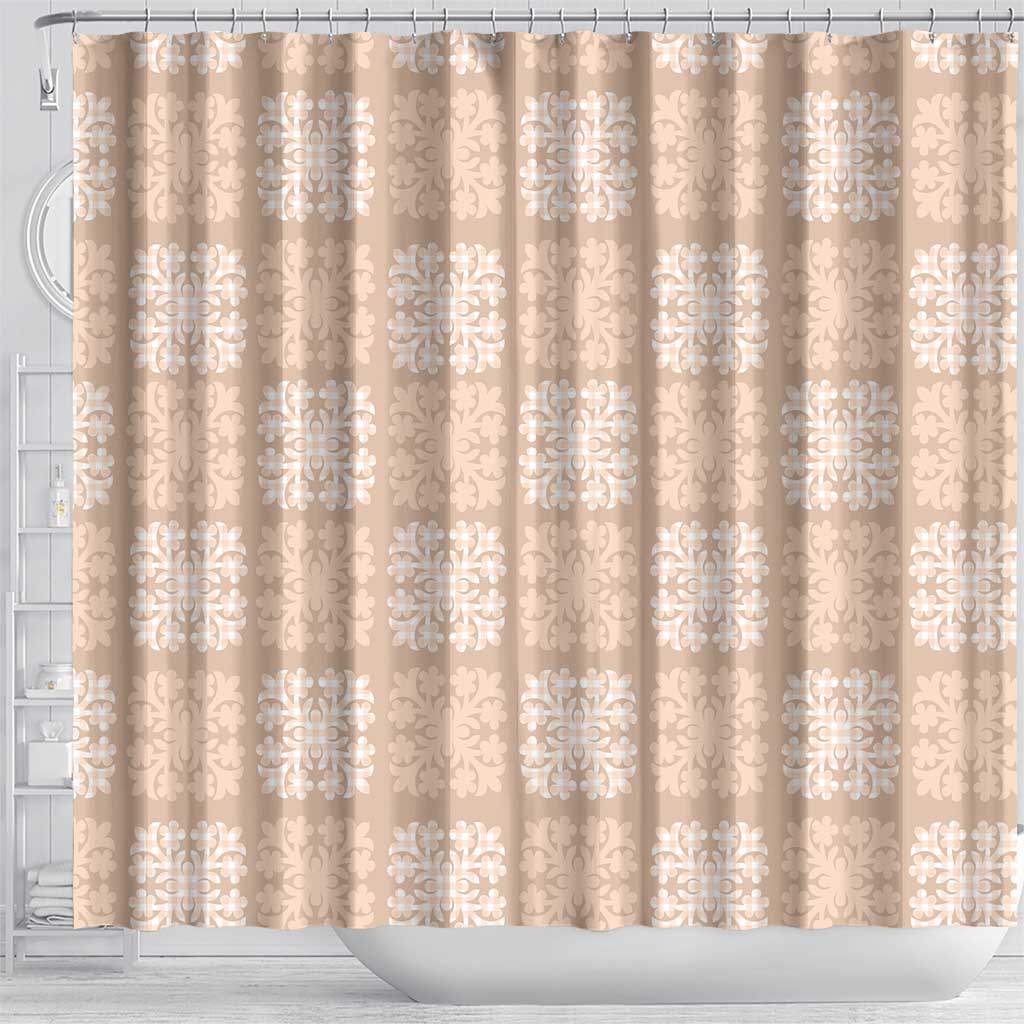 Beige Palaka Quilt Hawaii Shower Curtain Traditional Hawaii-plaid Pattern LT14 - Polynesian Pride