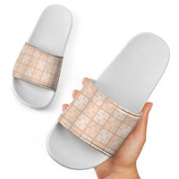 Beige Palaka Quilt Hawaii Slide Sandals Traditional Hawaii-plaid Pattern LT14 - Polynesian Pride