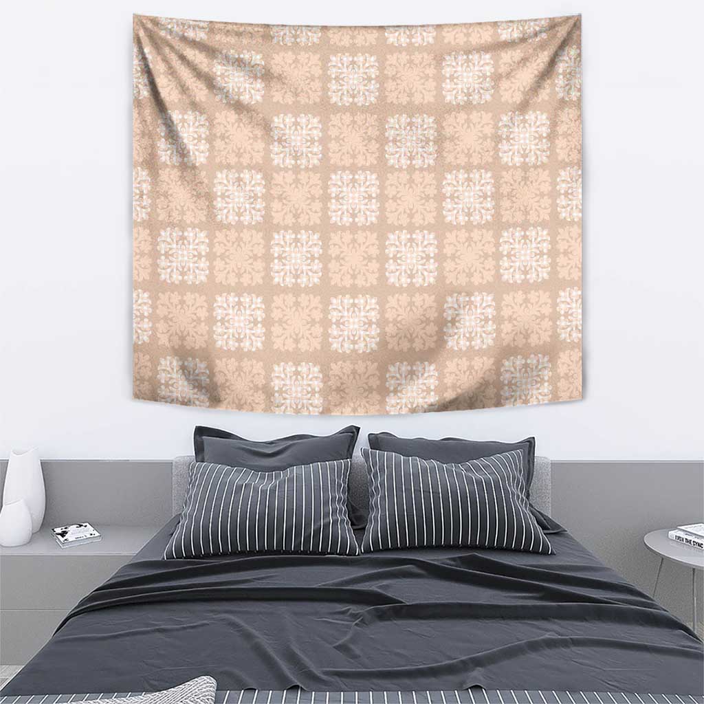 Beige Palaka Quilt Hawaii Tapestry Traditional Hawaii-plaid Pattern LT14 - Polynesian Pride