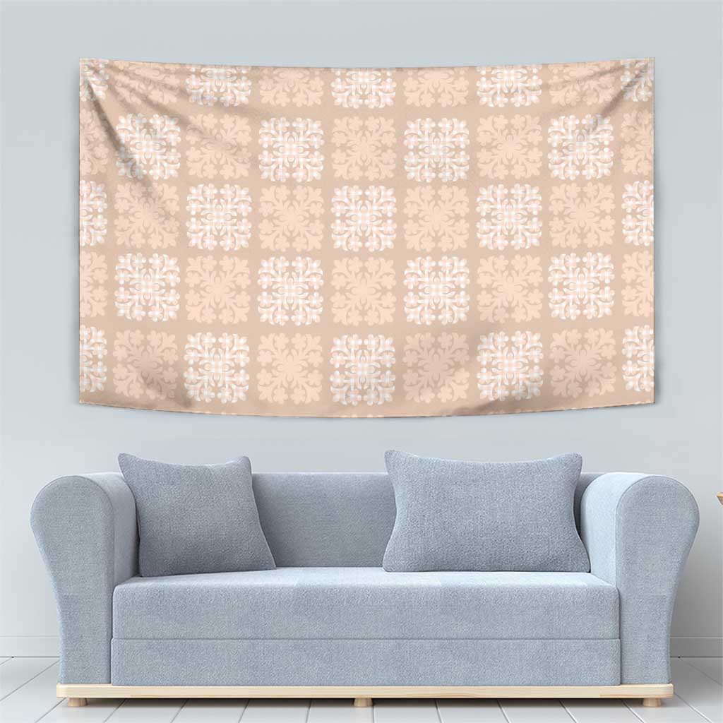 Beige Palaka Quilt Hawaii Tapestry Traditional Hawaii-plaid Pattern LT14 - Polynesian Pride