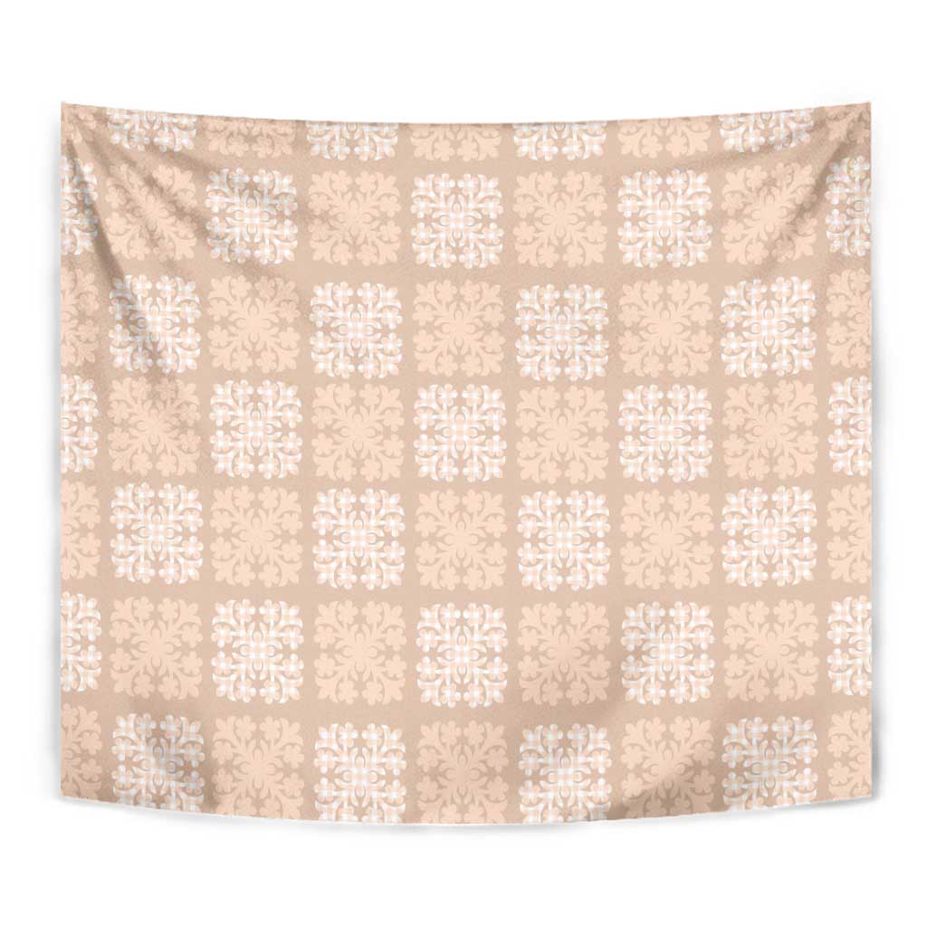 Beige Palaka Quilt Hawaii Tapestry Traditional Hawaii-plaid Pattern LT14 - Polynesian Pride