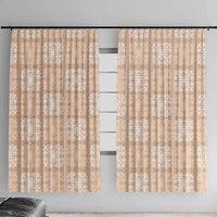 Beige Palaka Quilt Hawaii Window Curtain Traditional Hawaii-plaid Pattern LT14 With Hooks Beige - Polynesian Pride
