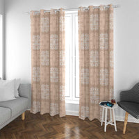 Beige Palaka Quilt Hawaii Window Curtain Traditional Hawaii-plaid Pattern LT14 With Grommets Beige - Polynesian Pride