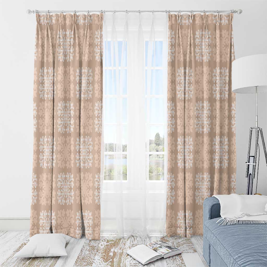 Beige Palaka Quilt Hawaii Window Curtain Traditional Hawaii-plaid Pattern LT14 - Polynesian Pride