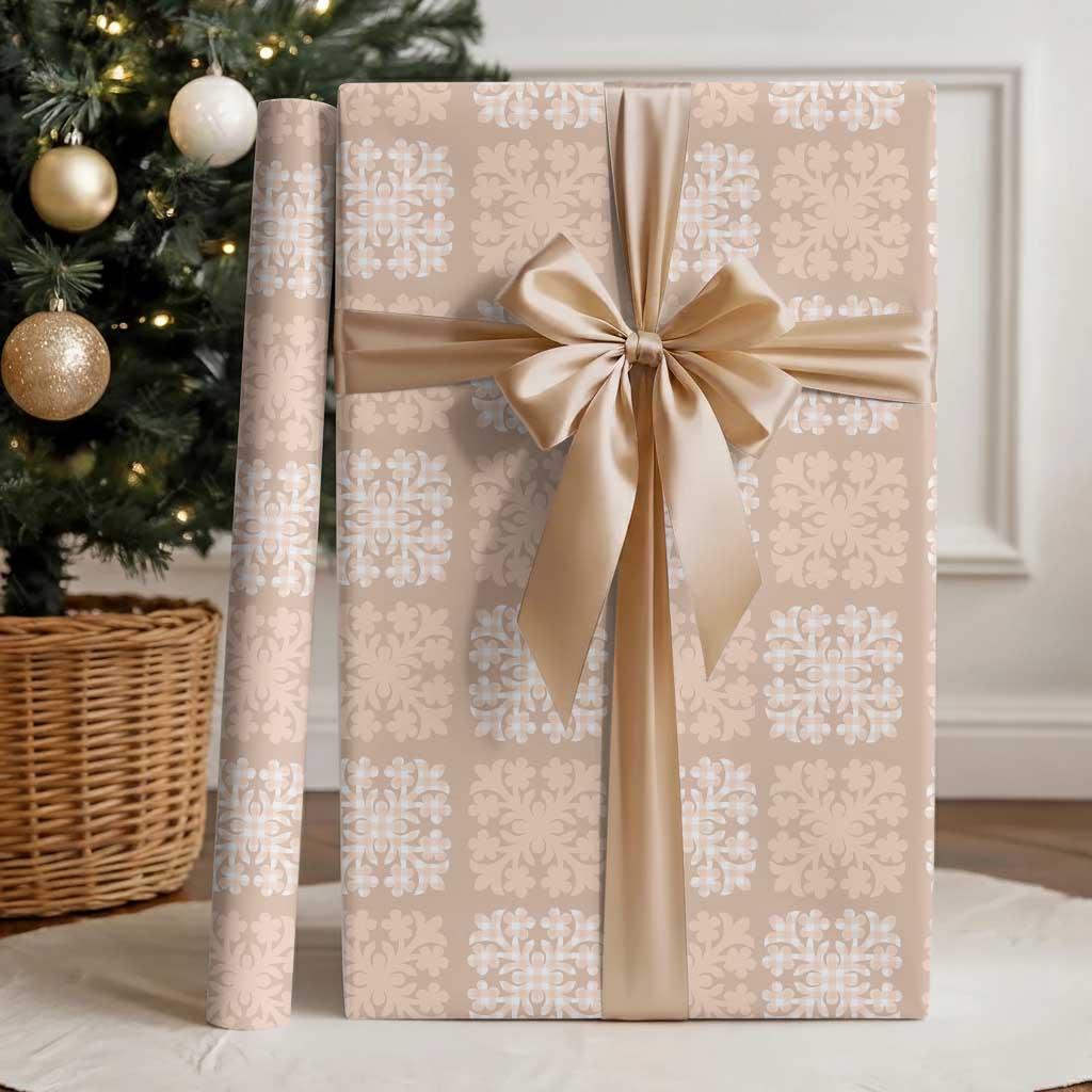 Beige Palaka Quilt Hawaii Wrapping Paper Traditional Hawaii-plaid Pattern LT14 - Polynesian Pride