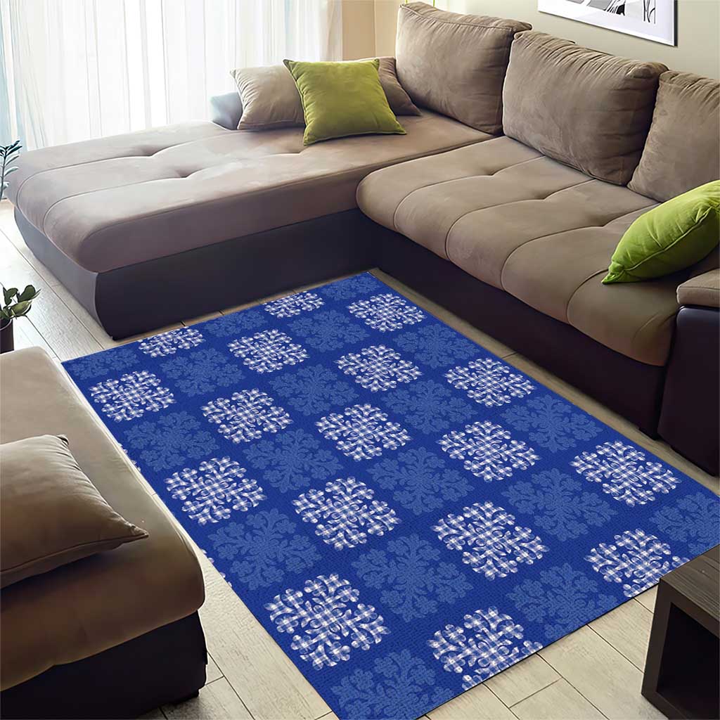 Royal Blue Palaka Quilt Hawaii Area Rug Traditional Hawaii-plaid Pattern LT14 - Polynesian Pride