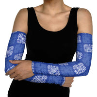 Royal Blue Palaka Quilt Hawaii Arm Sleeves Traditional Hawaii-plaid Pattern LT14 - Polynesian Pride