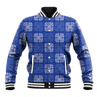 Royal Blue Palaka Quilt Hawaii Baseball Jacket Traditional Hawaii-plaid Pattern LT14 Unisex Royal Blue - Polynesian Pride
