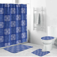Royal Blue Palaka Quilt Hawaii Bathroom Set Traditional Hawaii-plaid Pattern LT14 Bathroom Set (4 pcs) Royal Blue - Polynesian Pride