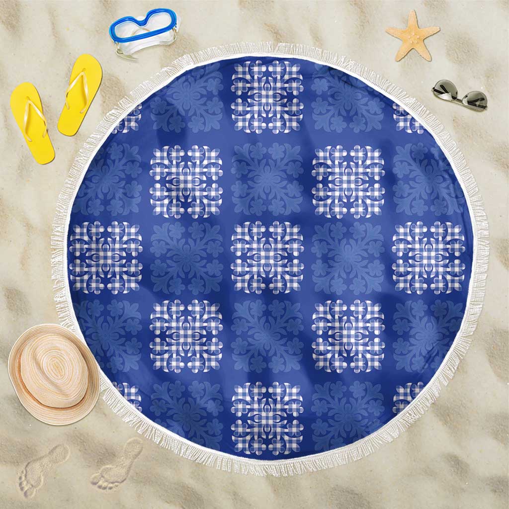 Royal Blue Palaka Quilt Hawaii Beach Blanket Traditional Hawaii-plaid Pattern LT14 One Size 150cm Royal Blue - Polynesian Pride