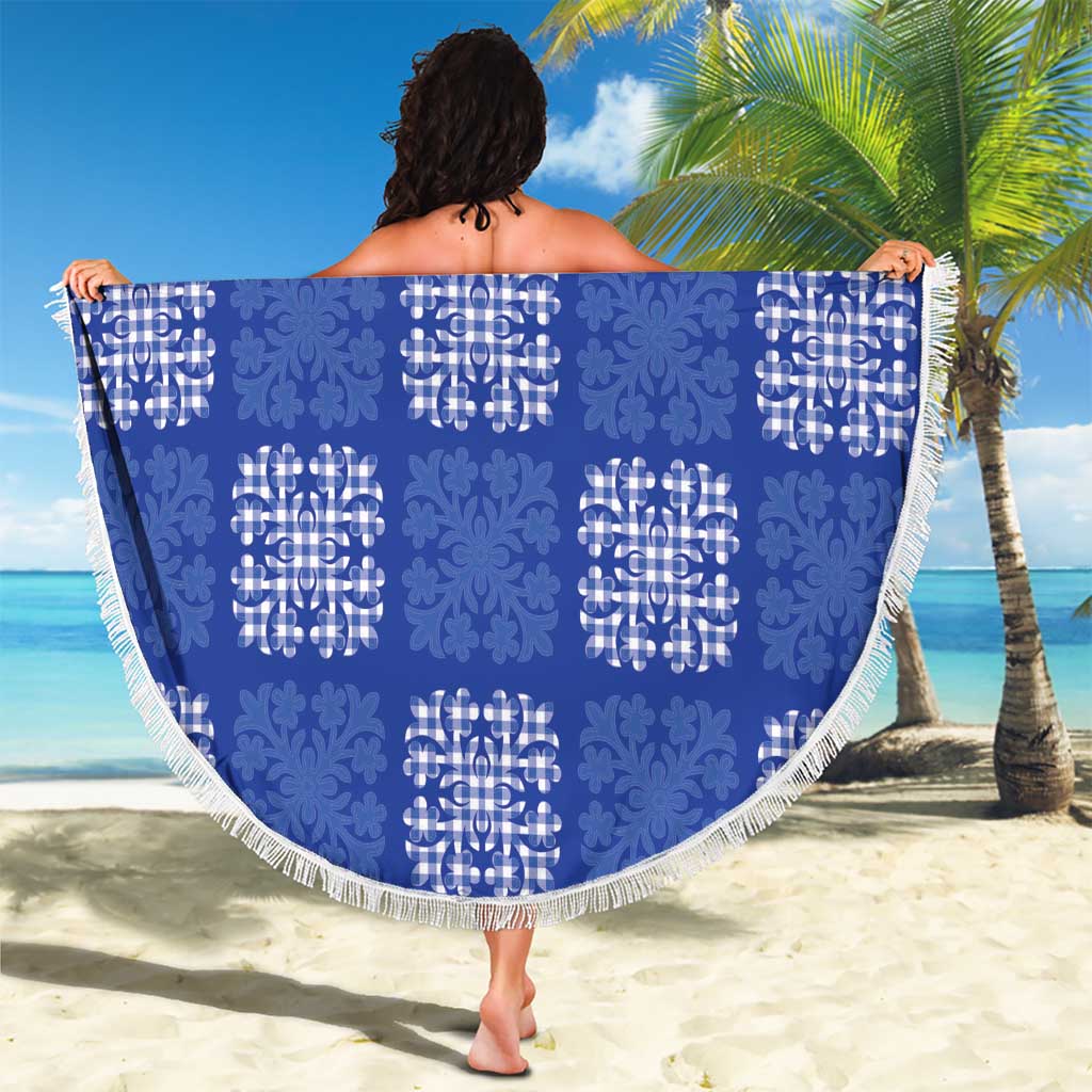 Royal Blue Palaka Quilt Hawaii Beach Blanket Traditional Hawaii-plaid Pattern LT14 - Polynesian Pride