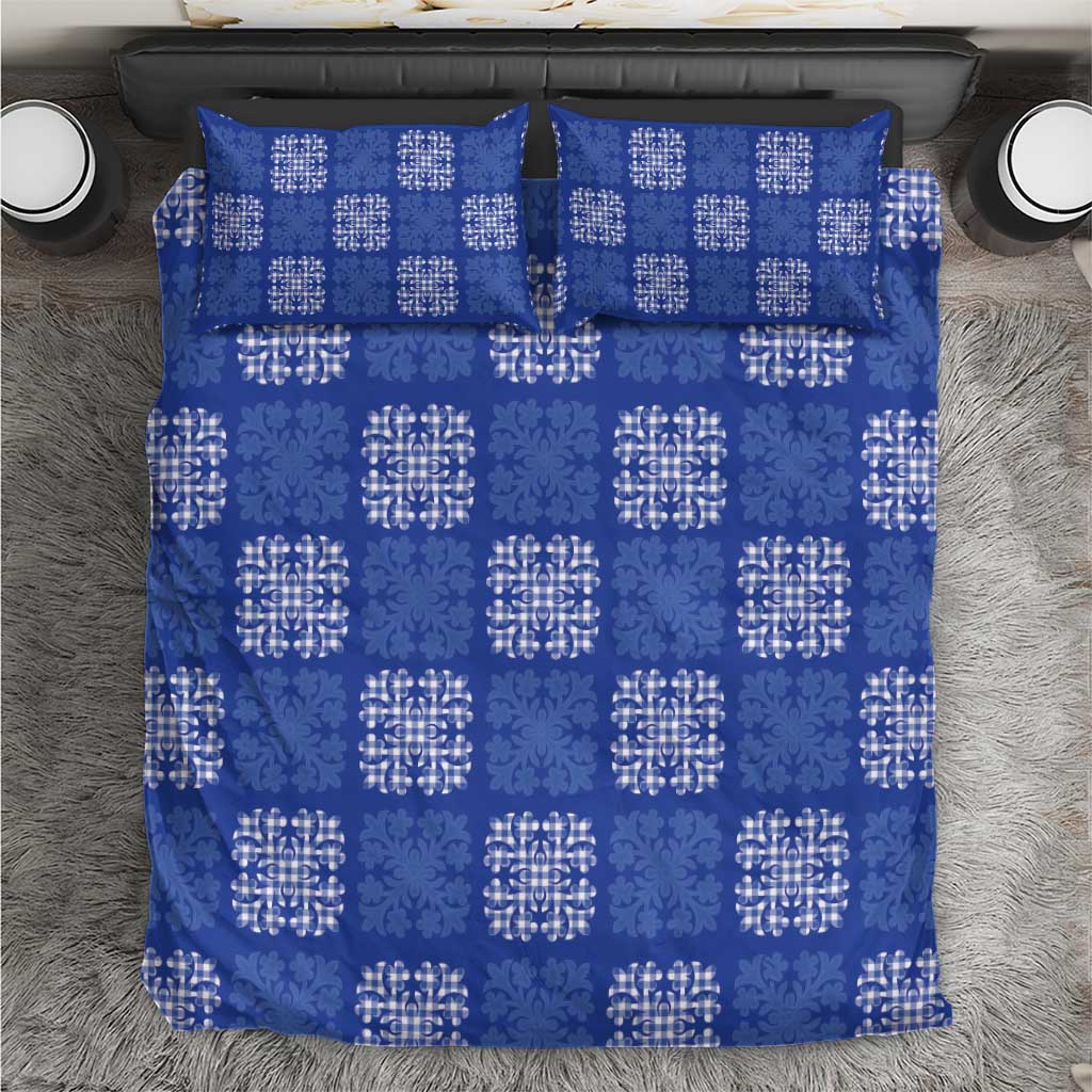 Royal Blue Palaka Quilt Hawaii Bedding Set Traditional Hawaii-plaid Pattern LT14 Royal Blue - Polynesian Pride