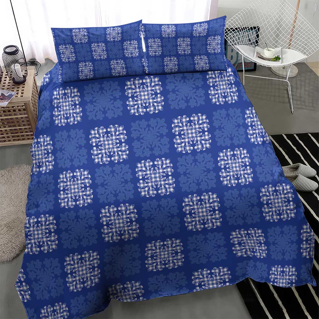 Royal Blue Palaka Quilt Hawaii Bedding Set Traditional Hawaii-plaid Pattern LT14 - Polynesian Pride