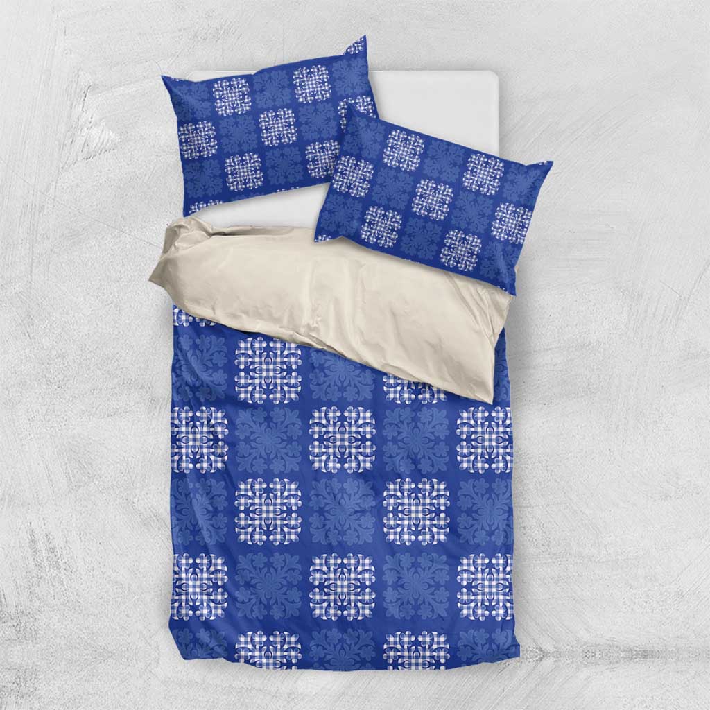 Royal Blue Palaka Quilt Hawaii Bedding Set Traditional Hawaii-plaid Pattern LT14 US Twin 172cm x 218cm Royal Blue - Polynesian Pride