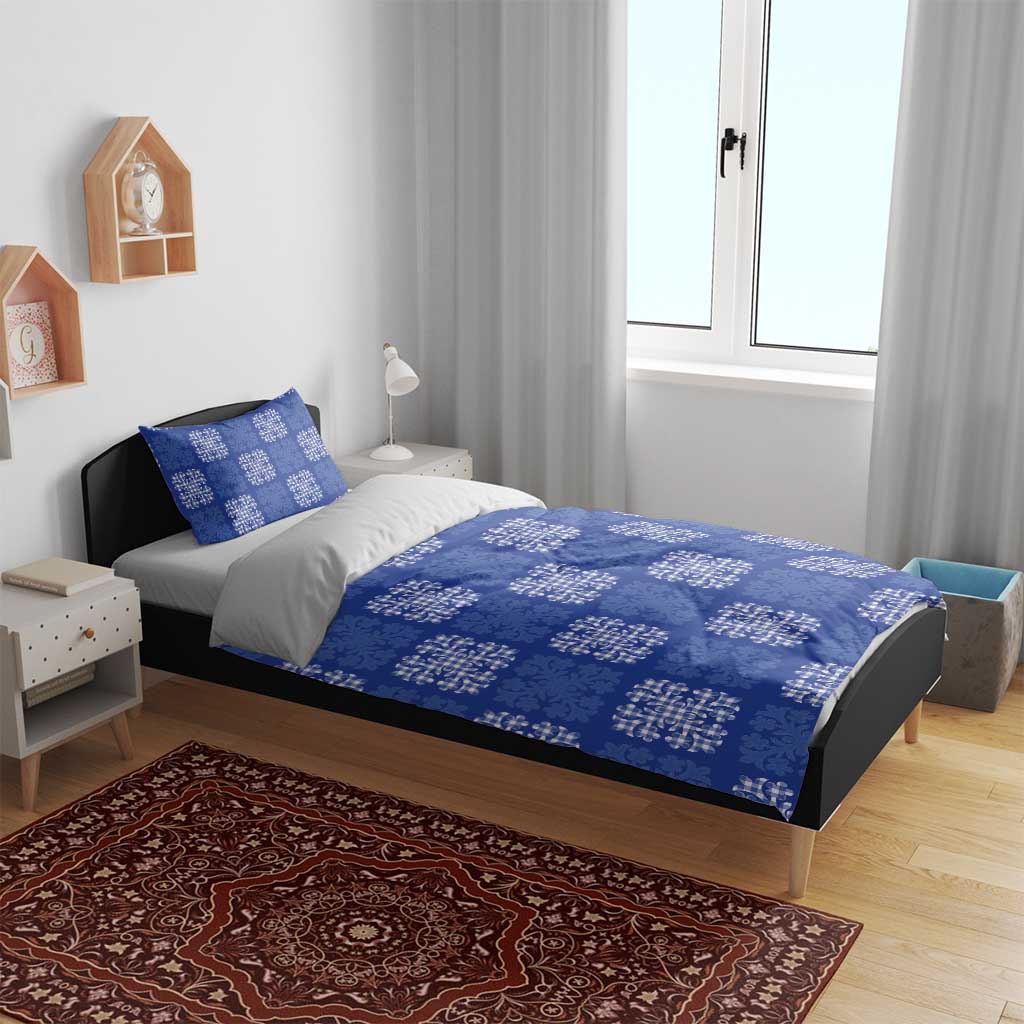 Royal Blue Palaka Quilt Hawaii Bedding Set Traditional Hawaii-plaid Pattern LT14 - Polynesian Pride