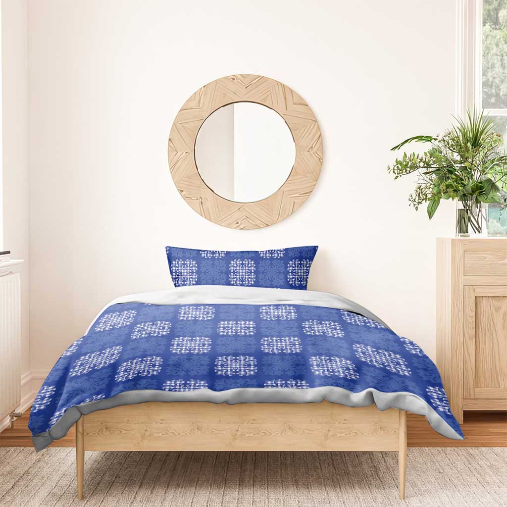 Royal Blue Palaka Quilt Hawaii Bedding Set Traditional Hawaii-plaid Pattern LT14 - Polynesian Pride