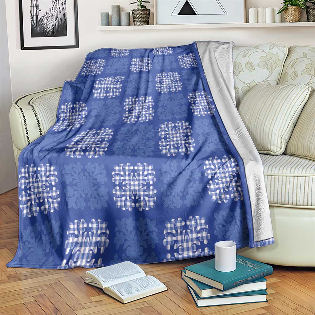 Royal Blue Palaka Quilt Hawaii Blanket Traditional Hawaii-plaid Pattern LT14 Royal Blue - Polynesian Pride