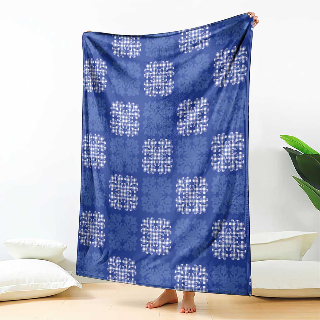 Royal Blue Palaka Quilt Hawaii Blanket Traditional Hawaii-plaid Pattern LT14 - Polynesian Pride