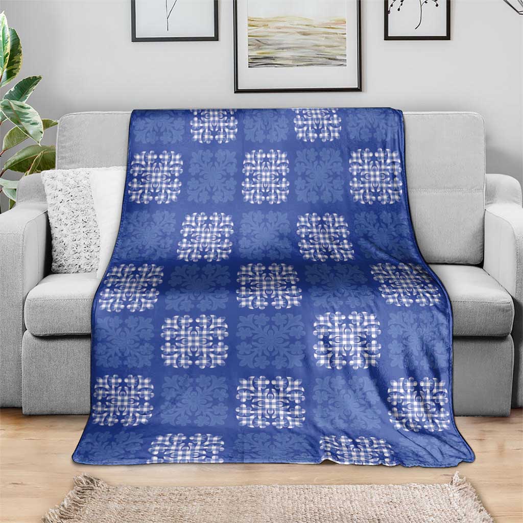 Royal Blue Palaka Quilt Hawaii Blanket Traditional Hawaii-plaid Pattern LT14 - Polynesian Pride