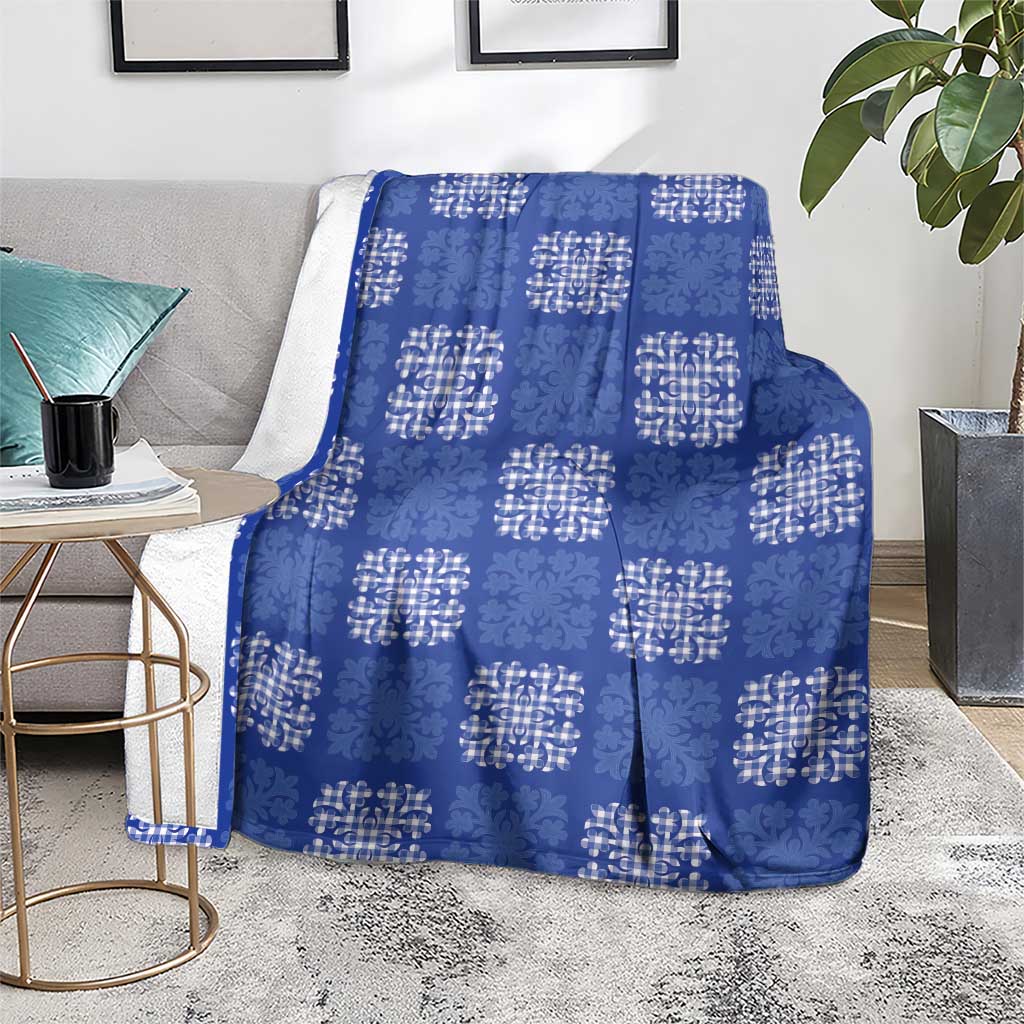 Royal Blue Palaka Quilt Hawaii Blanket Traditional Hawaii-plaid Pattern LT14 - Polynesian Pride