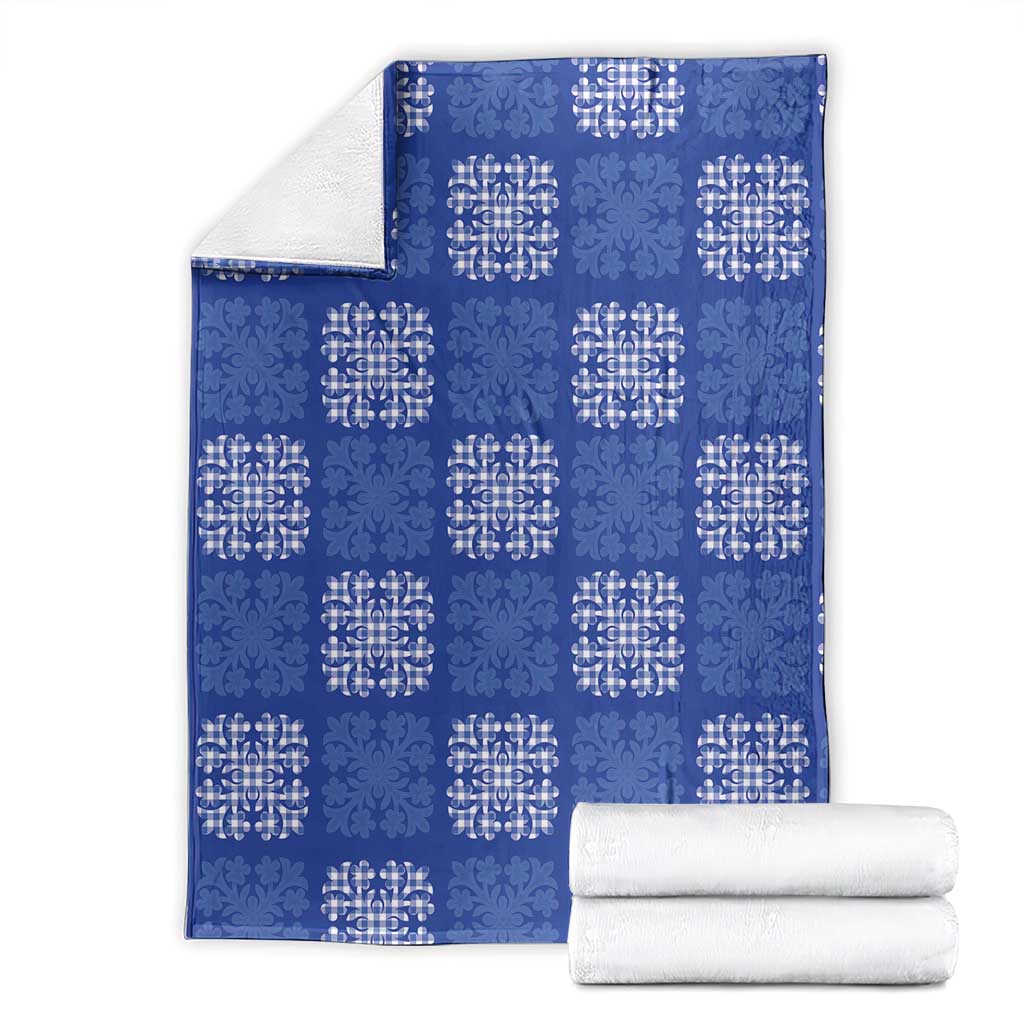 Royal Blue Palaka Quilt Hawaii Blanket Traditional Hawaii-plaid Pattern LT14 - Polynesian Pride