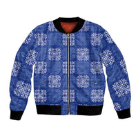 Royal Blue Palaka Quilt Hawaii Bomber Jacket Traditional Hawaii-plaid Pattern LT14 Unisex Royal Blue - Polynesian Pride