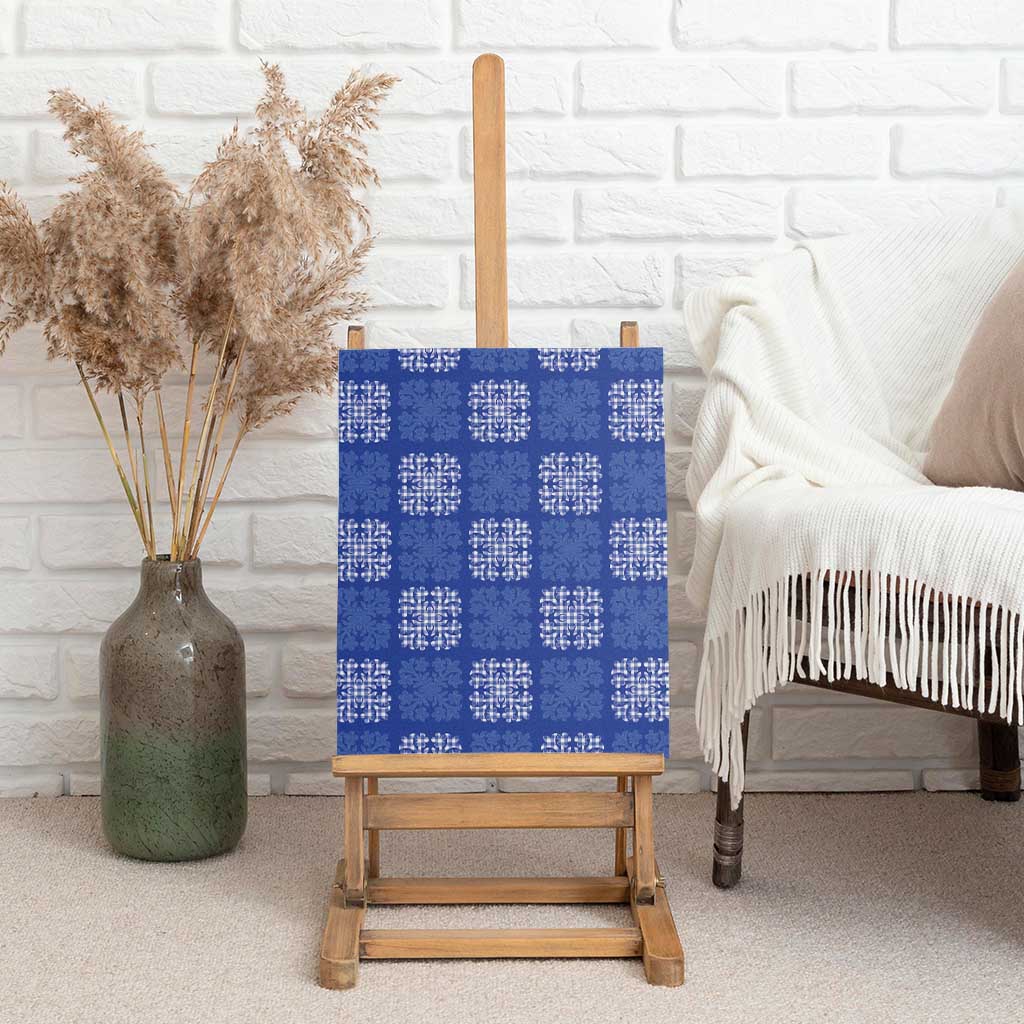 Royal Blue Palaka Quilt Hawaii Canvas Wall Art Traditional Hawaii-plaid Pattern LT14 - Polynesian Pride