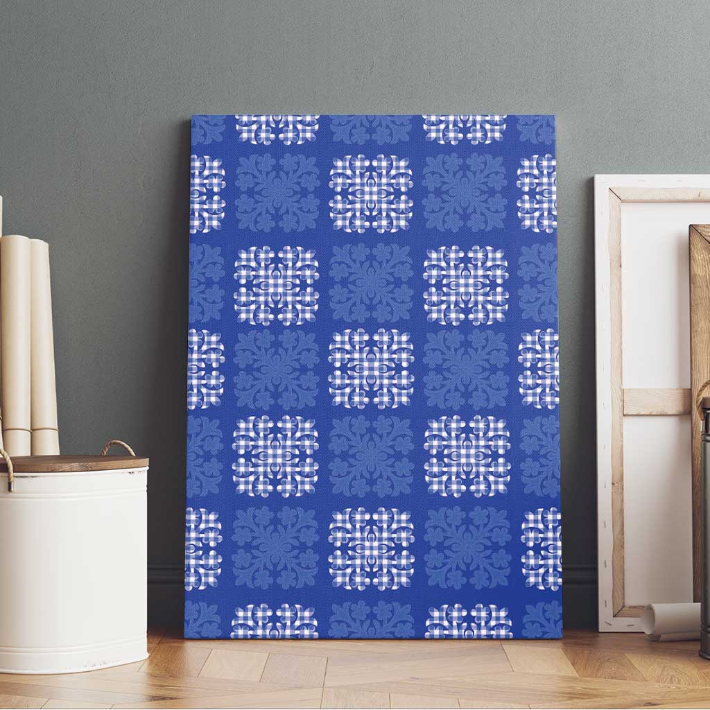 Royal Blue Palaka Quilt Hawaii Canvas Wall Art Traditional Hawaii-plaid Pattern LT14 - Polynesian Pride