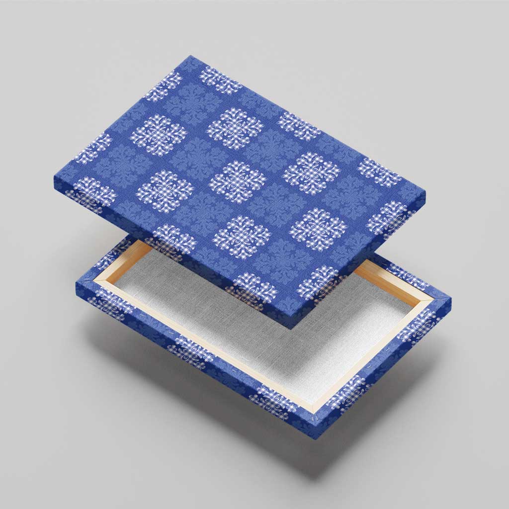 Royal Blue Palaka Quilt Hawaii Canvas Wall Art Traditional Hawaii-plaid Pattern LT14 - Polynesian Pride