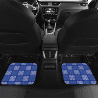 Royal Blue Palaka Quilt Hawaii Car Mats Traditional Hawaii-plaid Pattern LT14 Set 2pcs - Back Royal Blue - Polynesian Pride