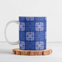Royal Blue Palaka Quilt Hawaii Ceramic Mug Traditional Hawaii-plaid Pattern LT14 Royal Blue - Polynesian Pride