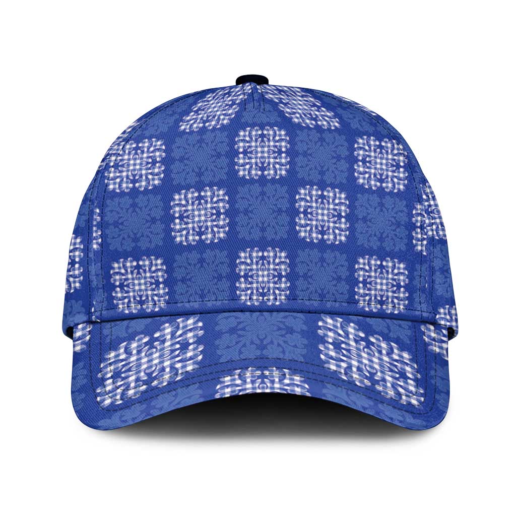 Royal Blue Palaka Quilt Hawaii Classic Cap Traditional Hawaii-plaid Pattern LT14 Universal Fit Royal Blue - Polynesian Pride