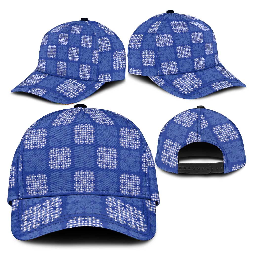 Royal Blue Palaka Quilt Hawaii Classic Cap Traditional Hawaii-plaid Pattern LT14 - Polynesian Pride