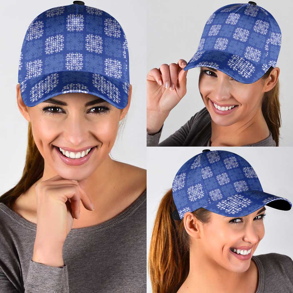 Royal Blue Palaka Quilt Hawaii Classic Cap Traditional Hawaii-plaid Pattern LT14 - Polynesian Pride