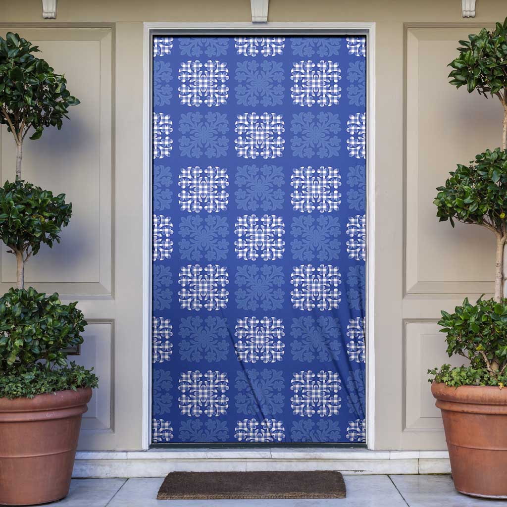 Royal Blue Palaka Quilt Hawaii Door Cover Traditional Hawaii-plaid Pattern LT14 Royal Blue - Polynesian Pride