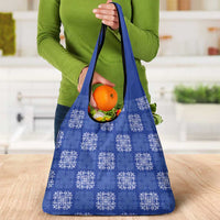 Royal Blue Palaka Quilt Hawaii Grocery Bag Traditional Hawaii-plaid Pattern LT14 - Polynesian Pride