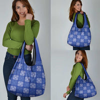 Royal Blue Palaka Quilt Hawaii Grocery Bag Traditional Hawaii-plaid Pattern LT14 - Polynesian Pride